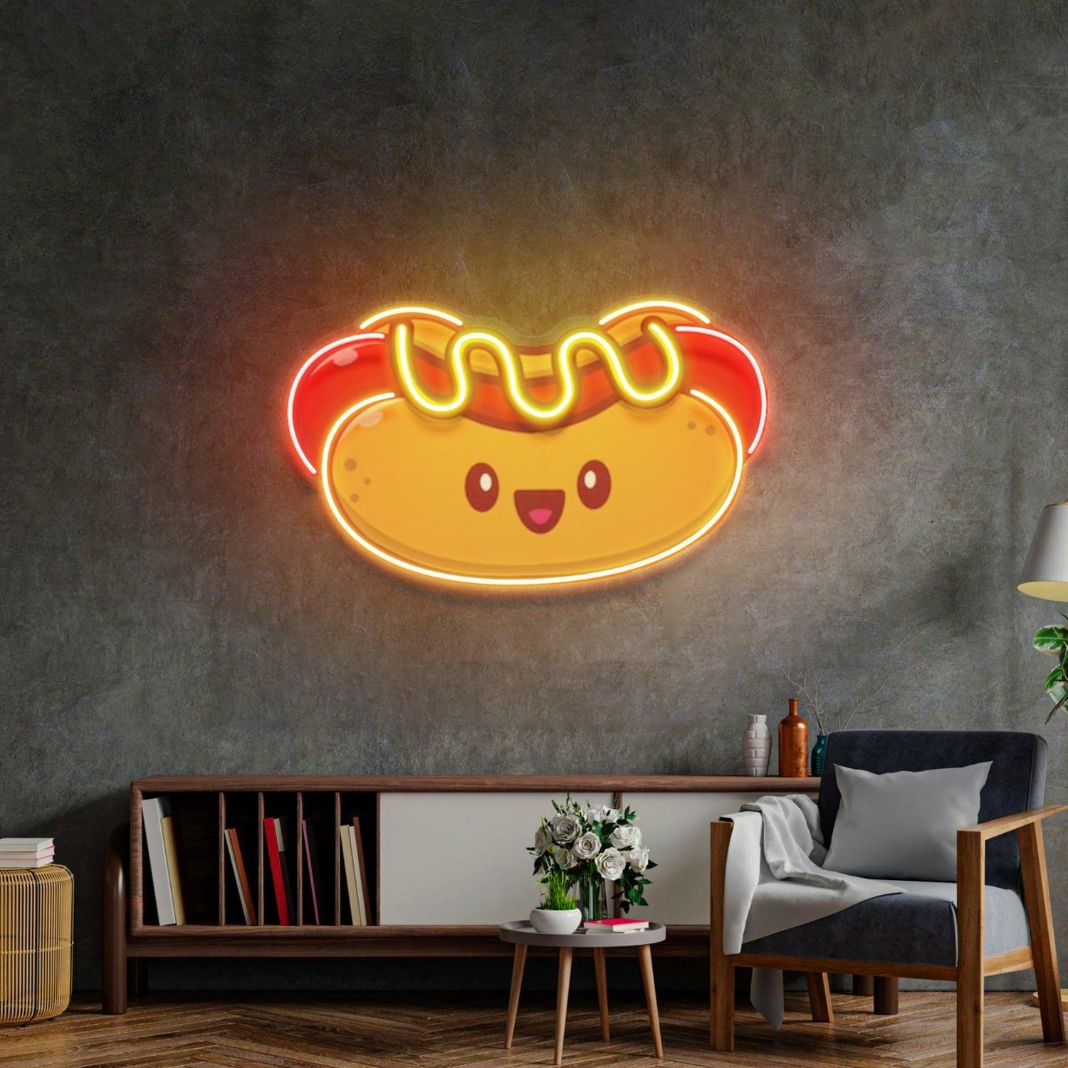 Cute Hotdog Baby Multicolor Uv Printed Led Neon Sign For Home Restaurant Decor | Shineneon