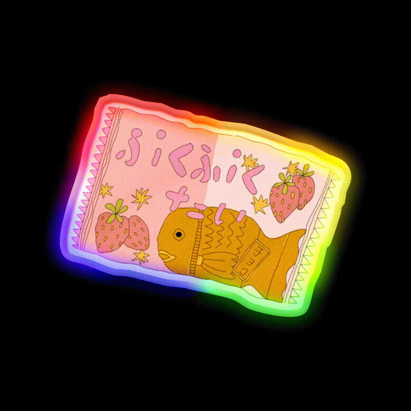 Cute Japanese Snack Packaging Snack Food Led Neon Sign Rgb Color - LED neon sign close-up detail