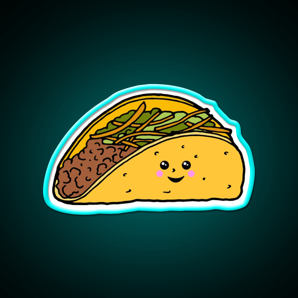 Cute Kawaii Taco Character Taco Led Neon Sign Mexican Food Sign Rgb Color - Shineneon