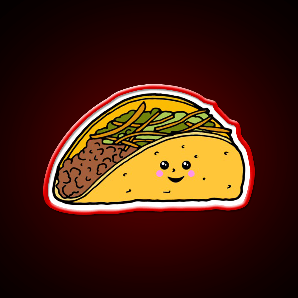 Cute Kawaii Taco Character Taco Led Neon Sign Mexican Food Sign Rgb Color - Shineneon