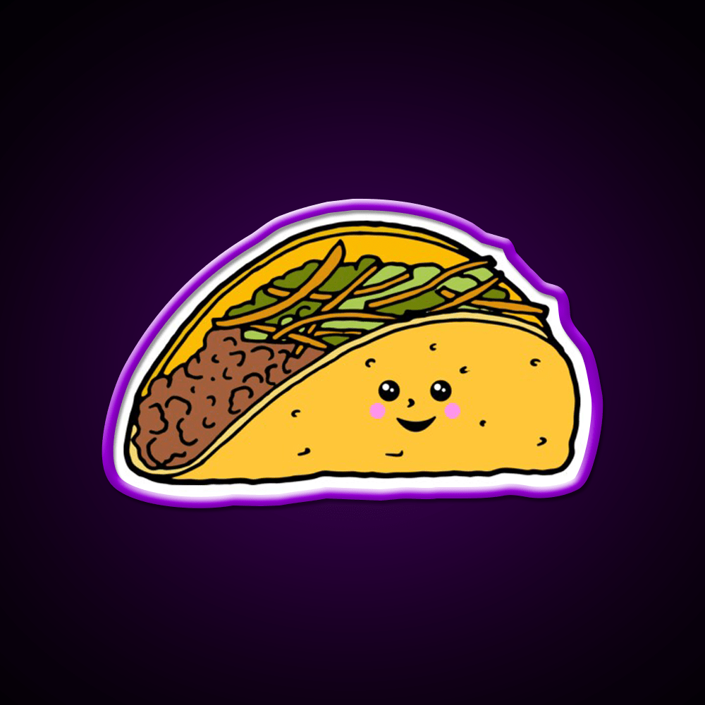 Cute Kawaii Taco Character Taco Led Neon Sign Mexican Food Sign Rgb Color - Shineneon