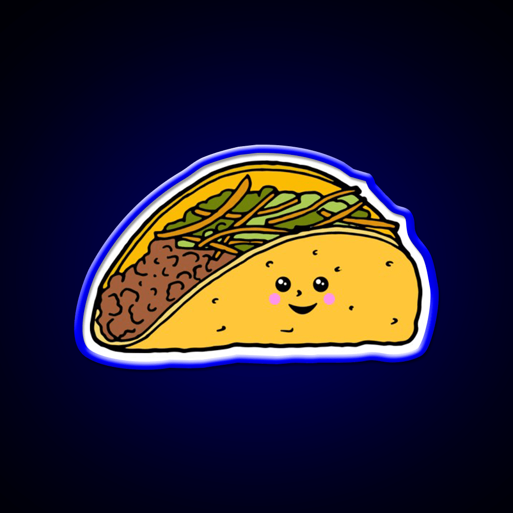 Cute Kawaii Taco Character Taco Led Neon Sign Mexican Food Sign Rgb Color - Shineneon