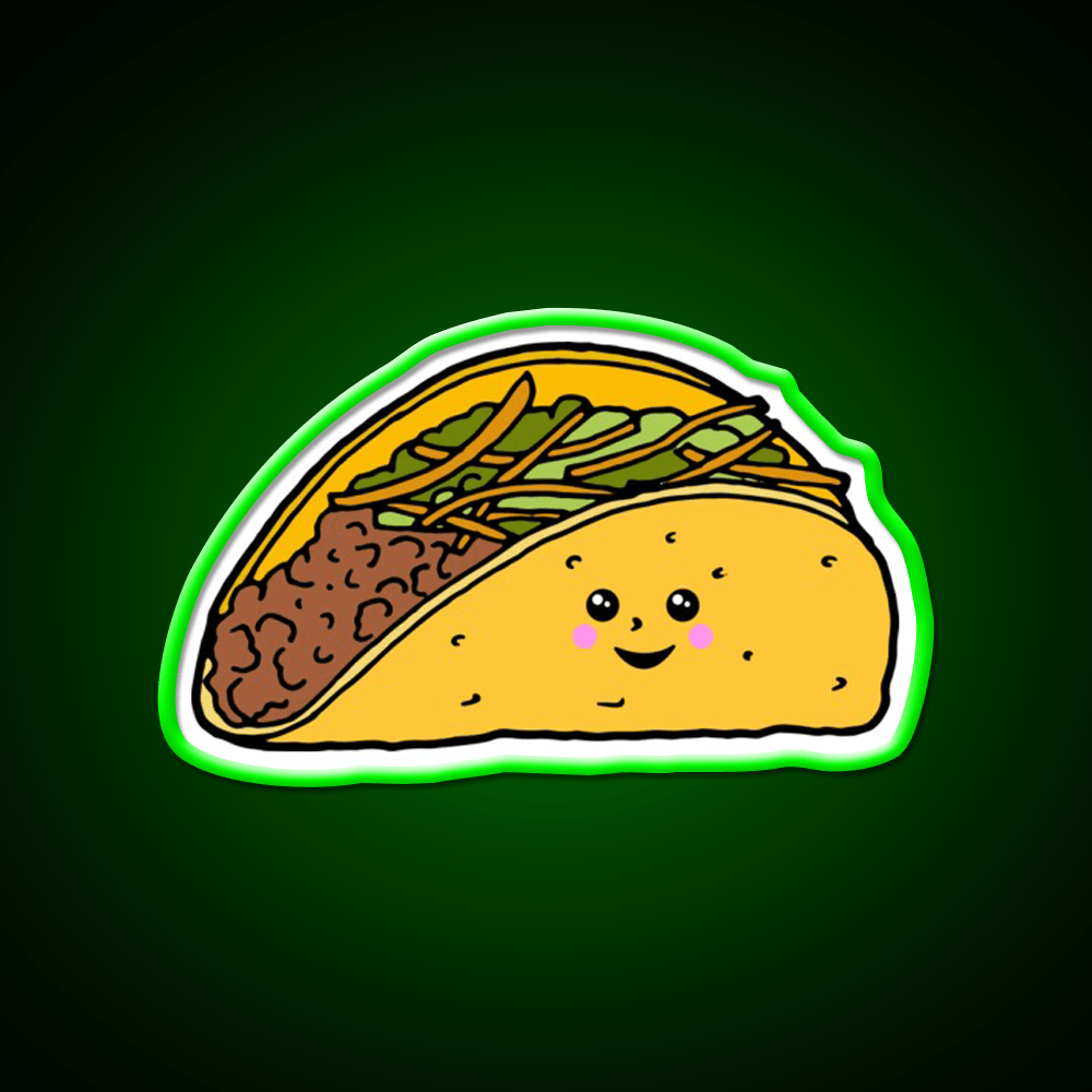 Cute Kawaii Taco Character Taco Led Neon Sign Mexican Food Sign Rgb Color - Shineneon