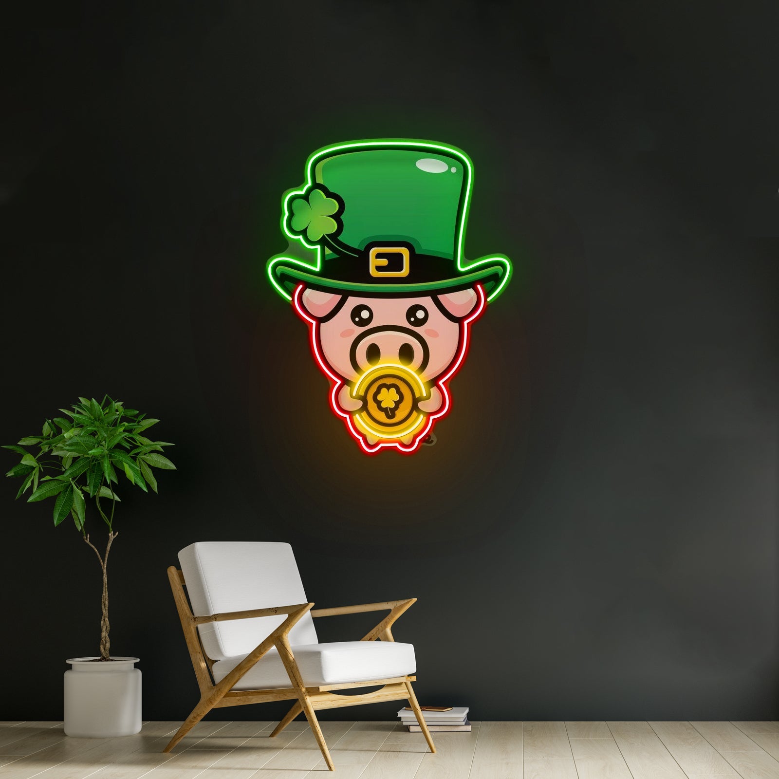 Cute Leprechaun Pig Saint Patrick Day Led Signs - Shineneon