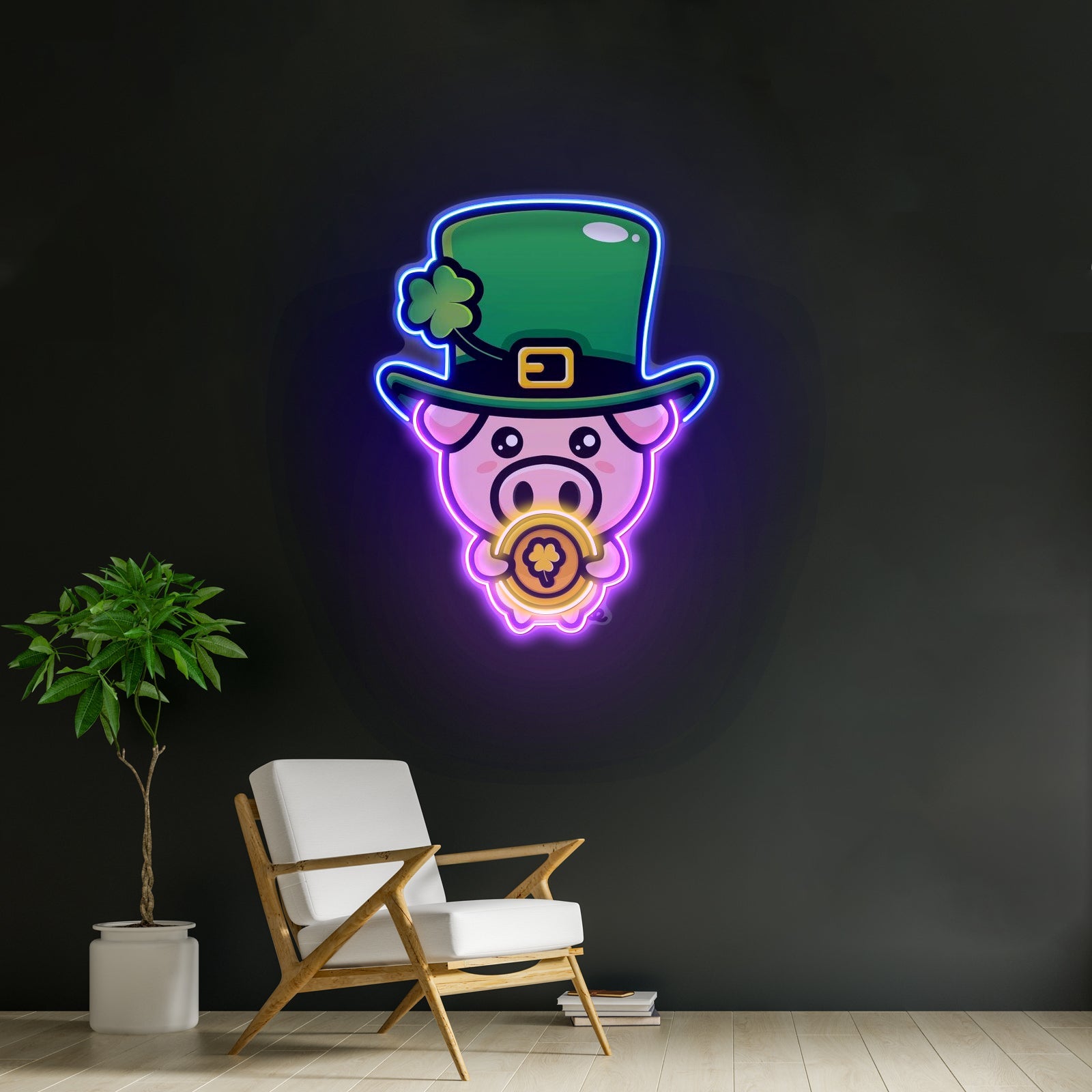 Cute Leprechaun Pig Saint Patrick Day Led Signs - Shineneon