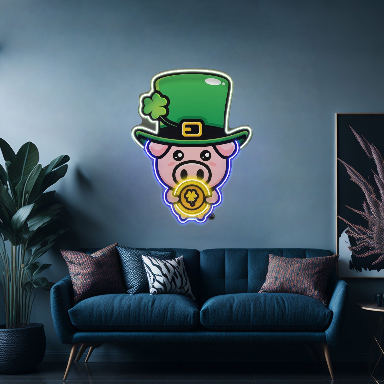 Cute Leprechaun Pig Saint Patrick Day Led Signs - Shineneon