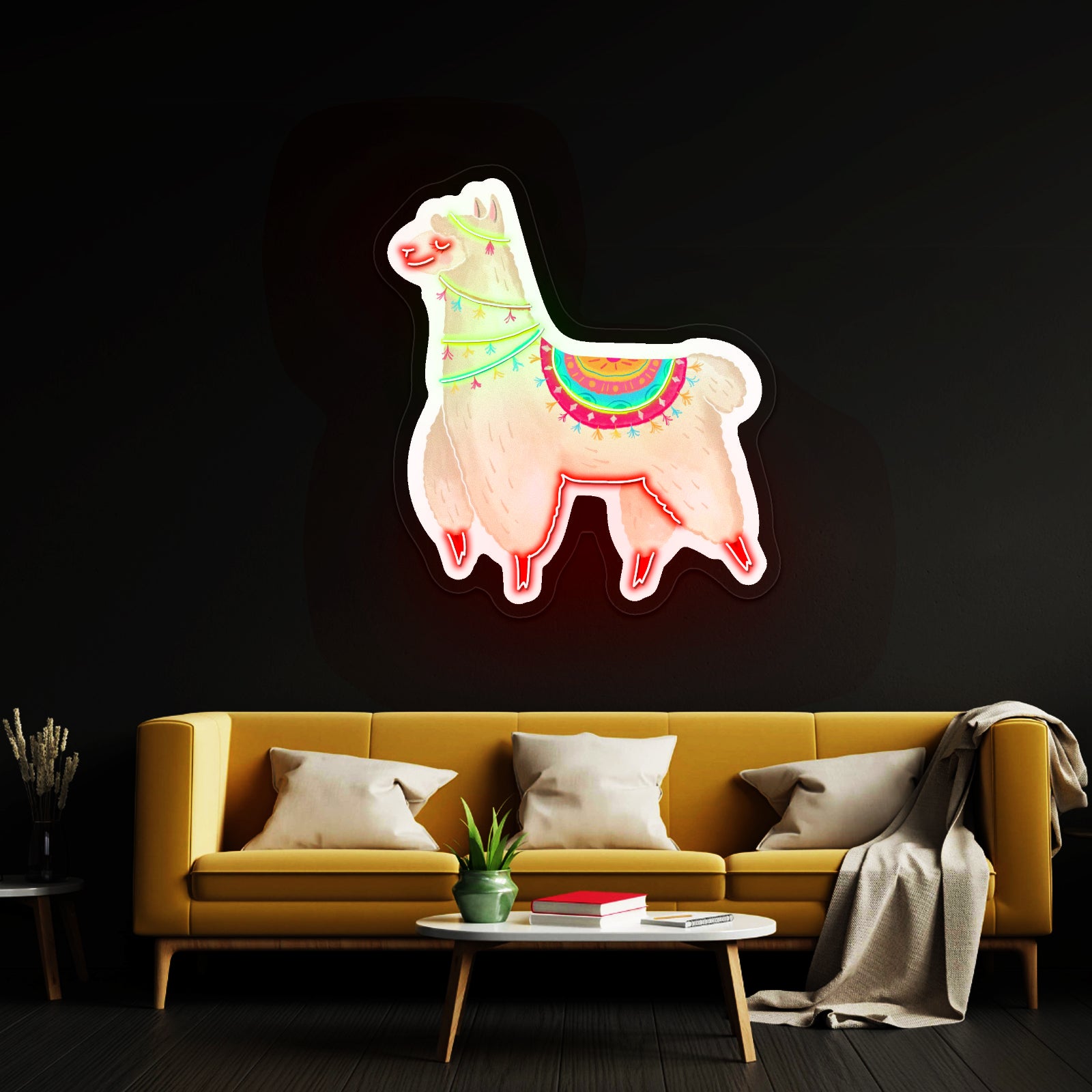 Cute Llama Neon Signs For Kids Room