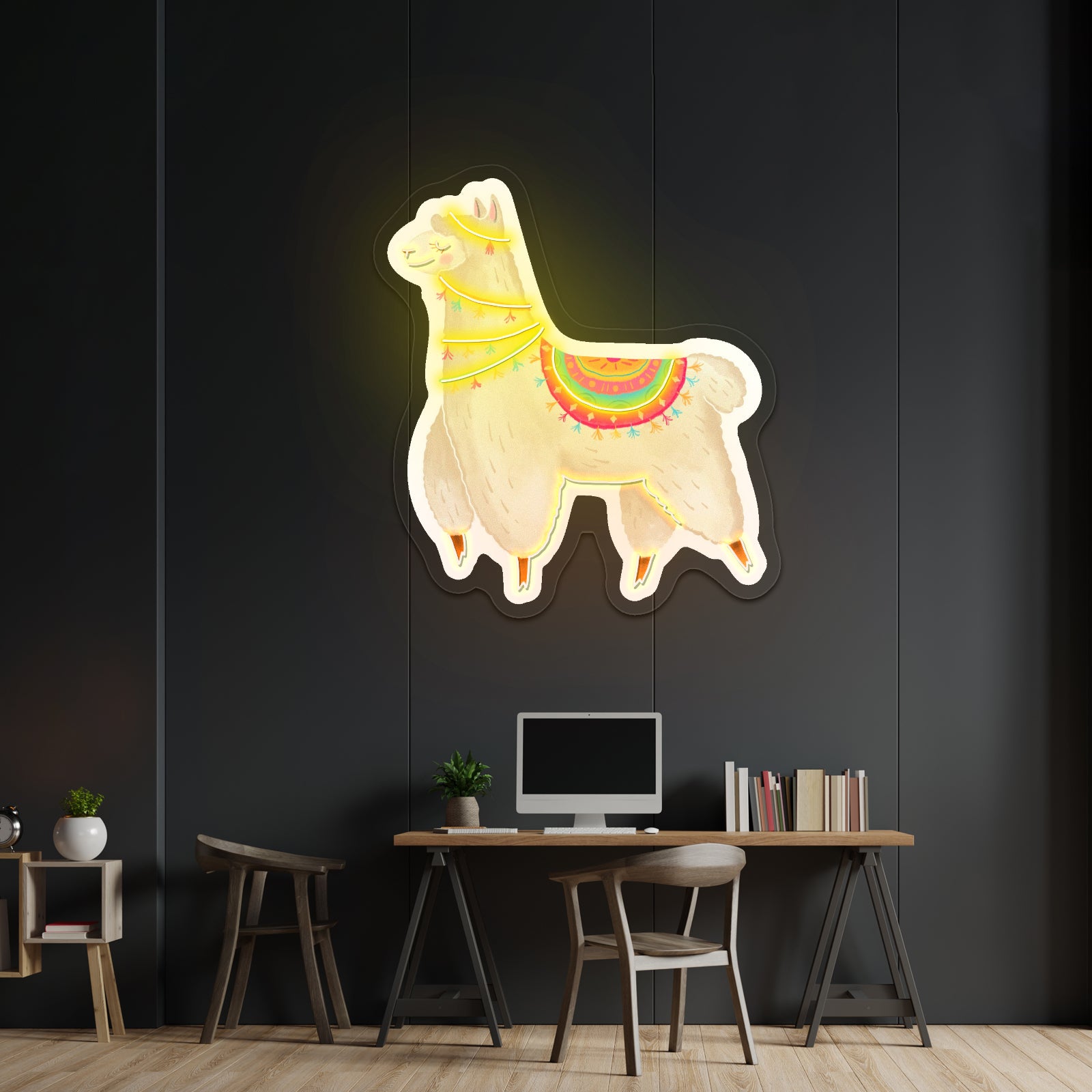 Cute Llama Neon Signs For Kids Room