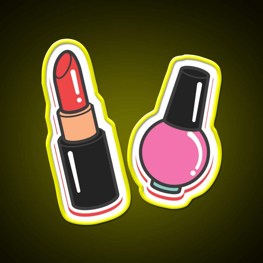 Cute Makeup Illustration Nail Salon Led Neon Sign Rgb Color - Shineneon