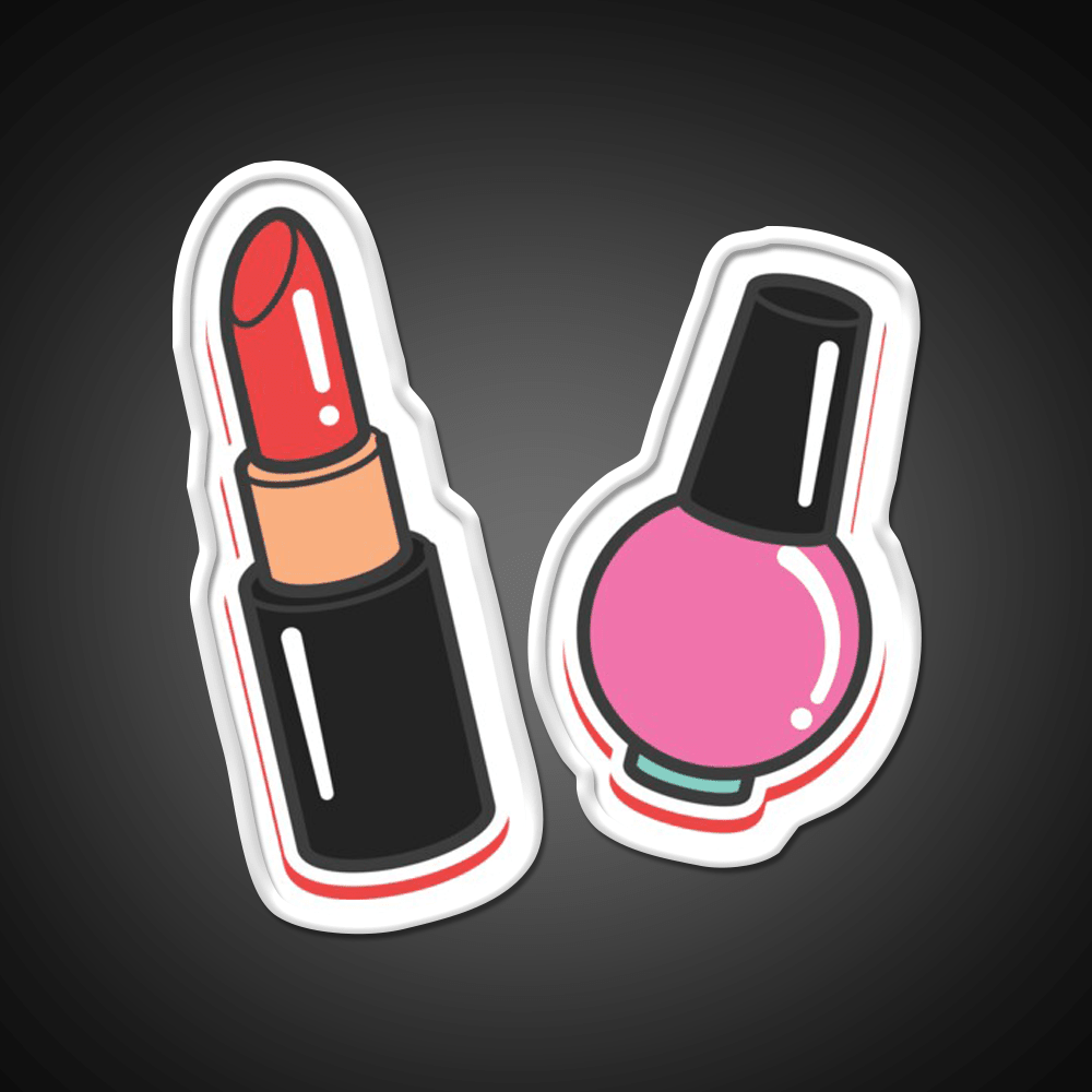 Cute Makeup Illustration Nail Salon Led Neon Sign Rgb Color - Shineneon