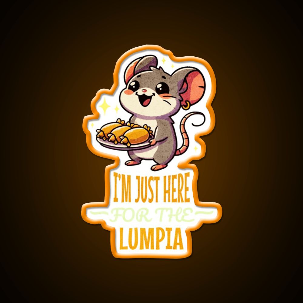 Cute Mouse Snack Lover Snack Food Led Neon Sign Rgb Color - Shineneon