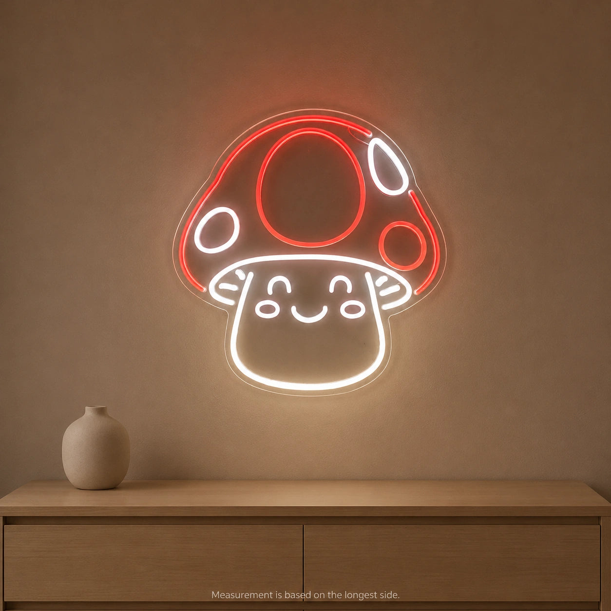 Cute Mushroom LED Neon Sign color grid