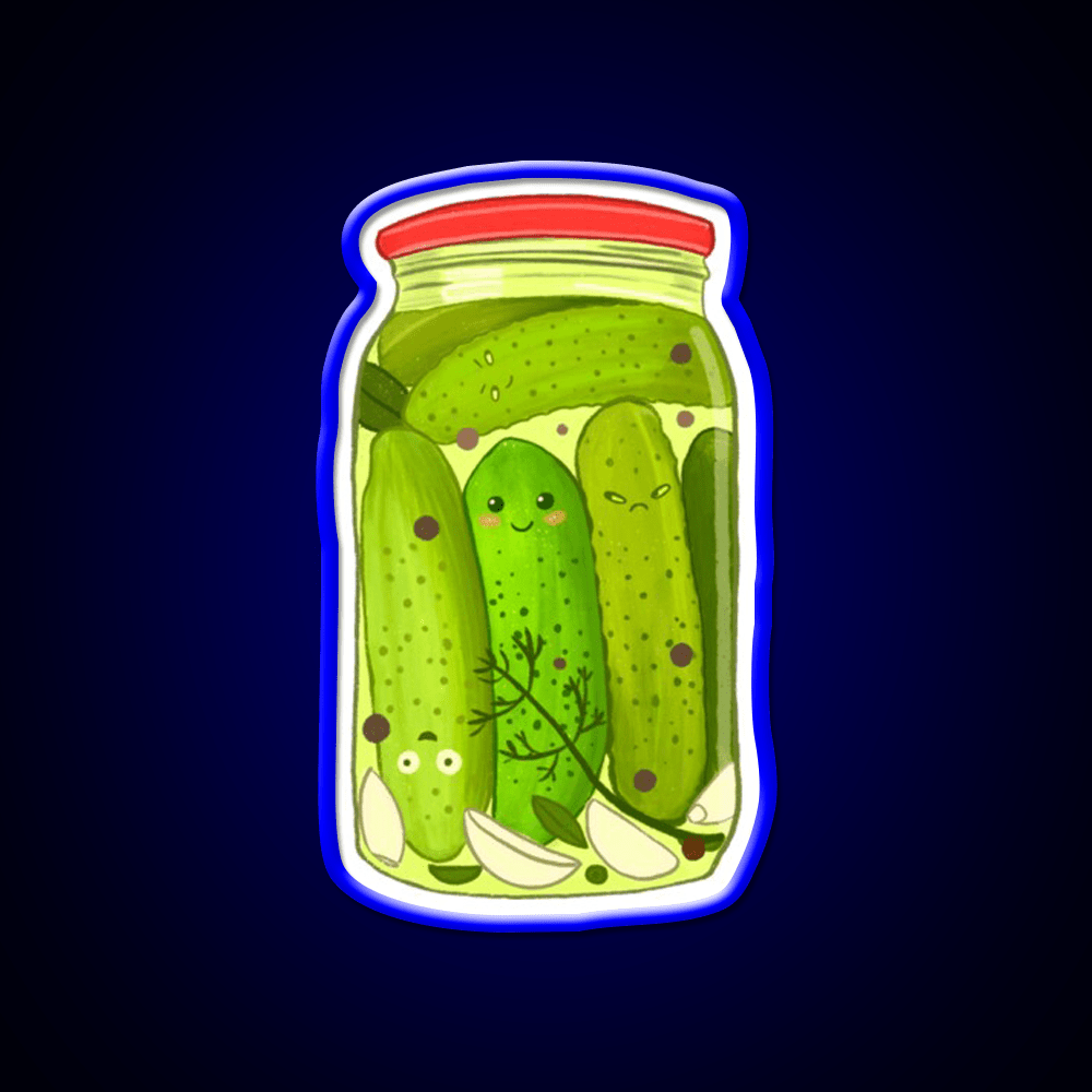 Cute Pickle Jar Snack Food Led Neon Sign Rgb Color - Shineneon