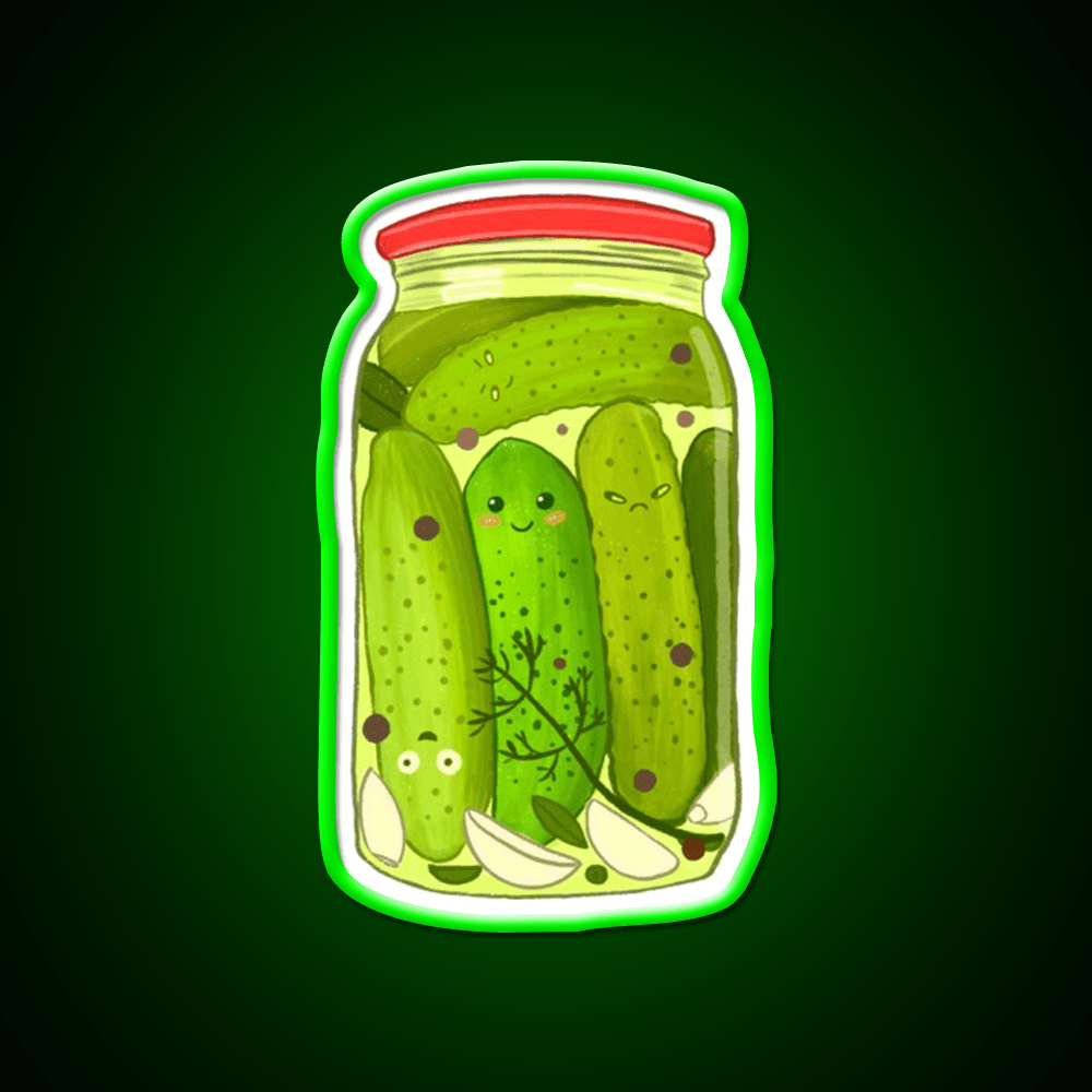 Cute Pickle Jar Snack Food Led Neon Sign Rgb Color - Shineneon