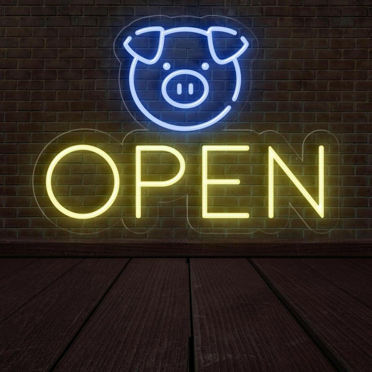 Cute Pig Face Open Sign Led Neon Light For Shop Store Decor | Shineneon