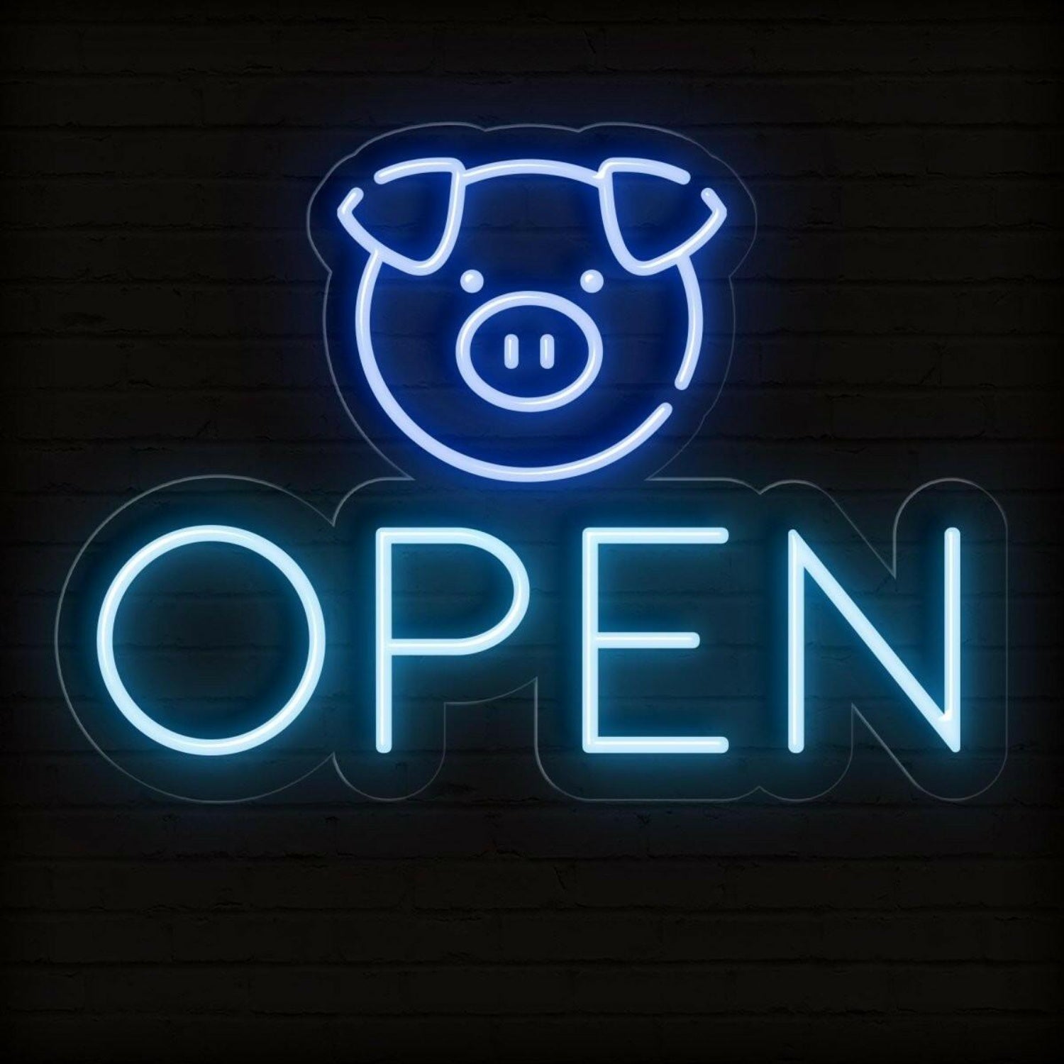 Cute Pig Face Open Sign Led Neon Light For Shop Store Decor | Shineneon