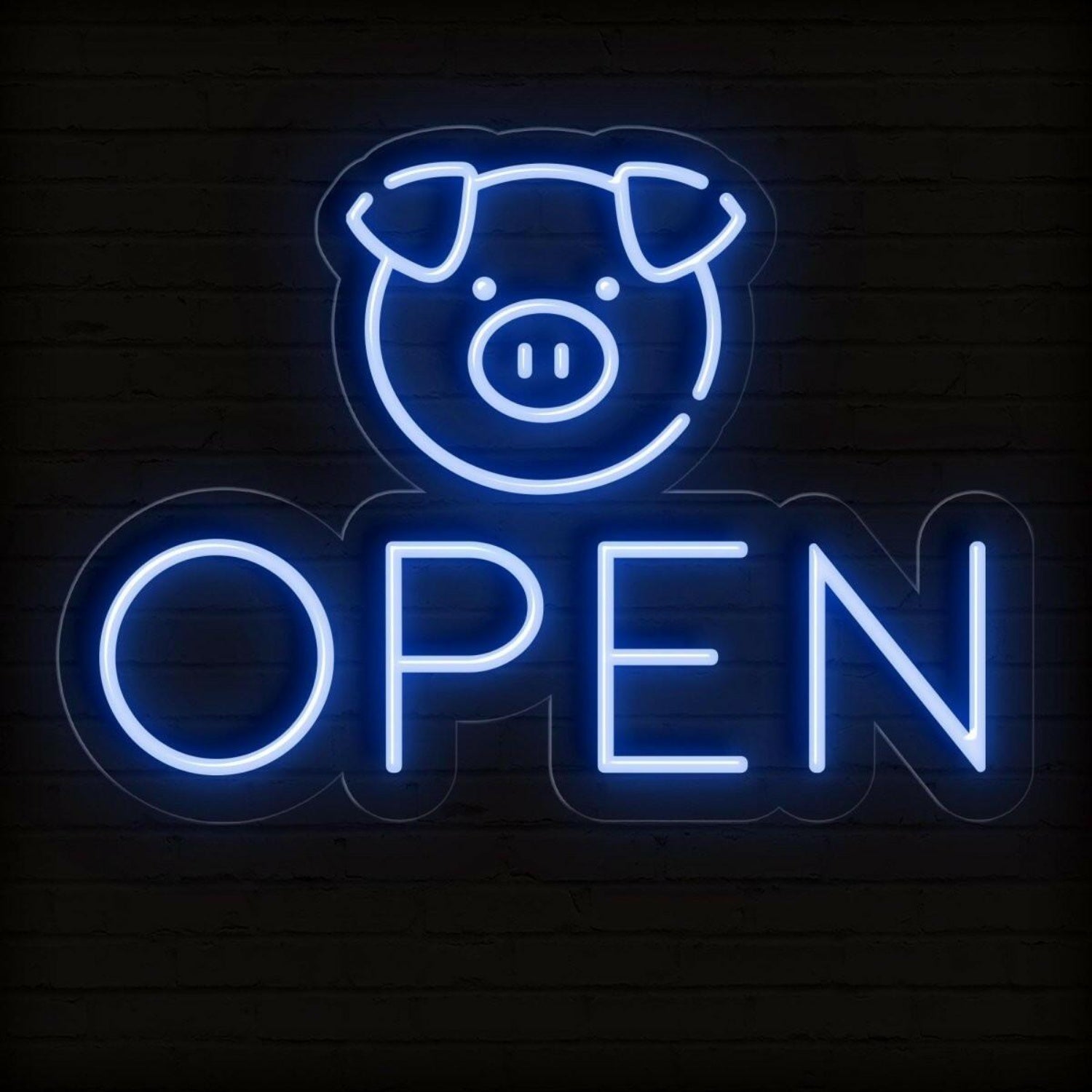 Cute Pig Face Open Sign Led Neon Light For Shop Store Decor | Shineneon