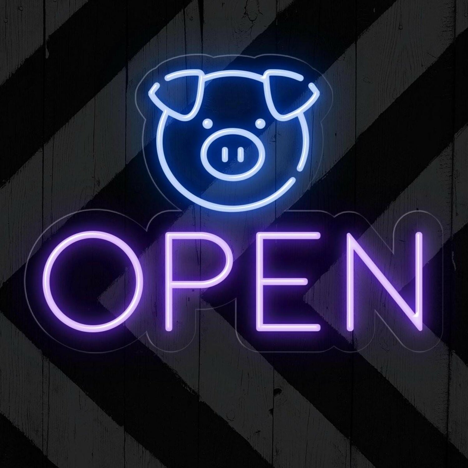 Cute Pig Face Open Sign Led Neon Light For Shop Store Decor | Shineneon