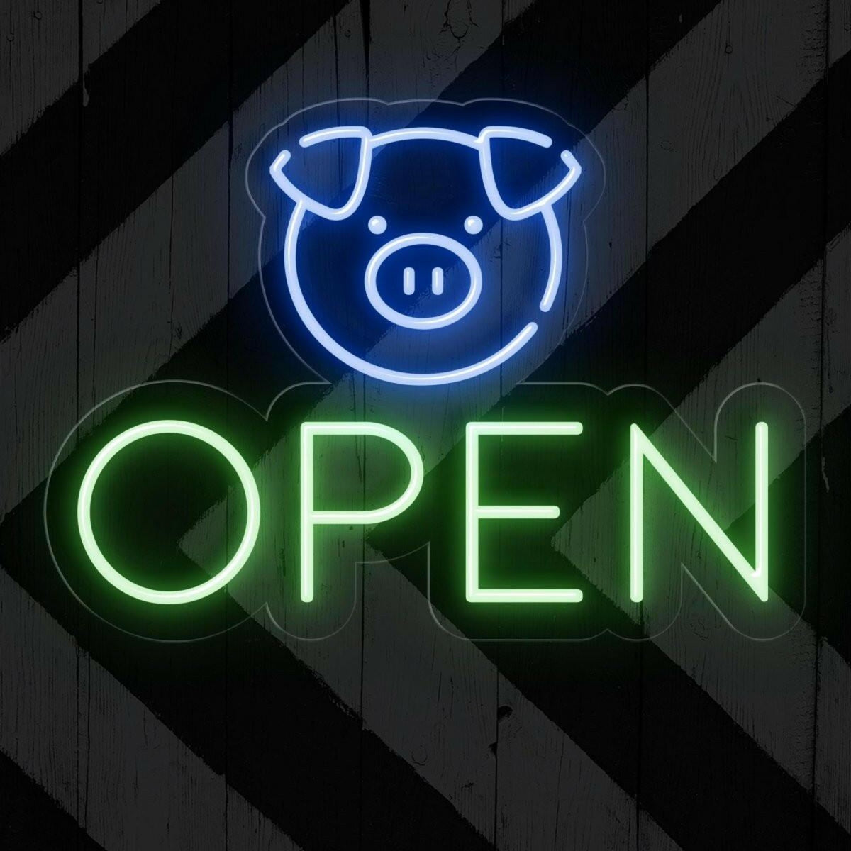 Cute Pig Face Open Sign Led Neon Light For Shop Store Decor | Shineneon