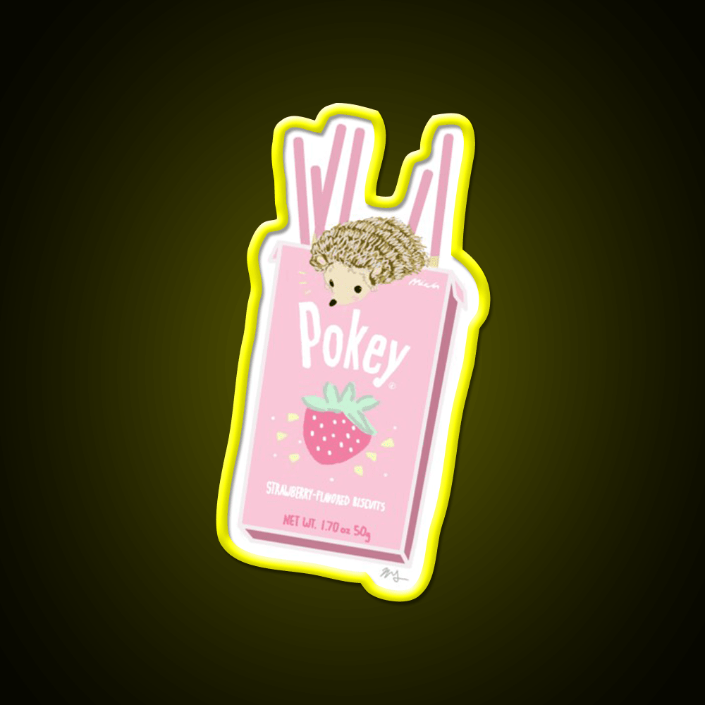 Cute Pink Pocky Pine Snack Food Led Neon Sign Rgb Color - Shineneon