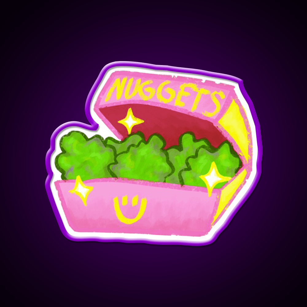 Cute Pink Weed Nuggets Fast Food Led Neon Sign For Burger Place Rgb Color - Shineneon