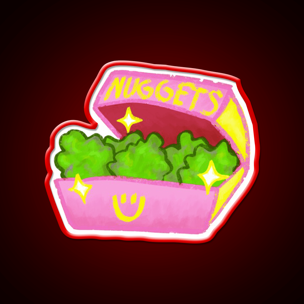 Cute Pink Weed Nuggets Fast Food Led Neon Sign For Burger Place Rgb Color - Shineneon