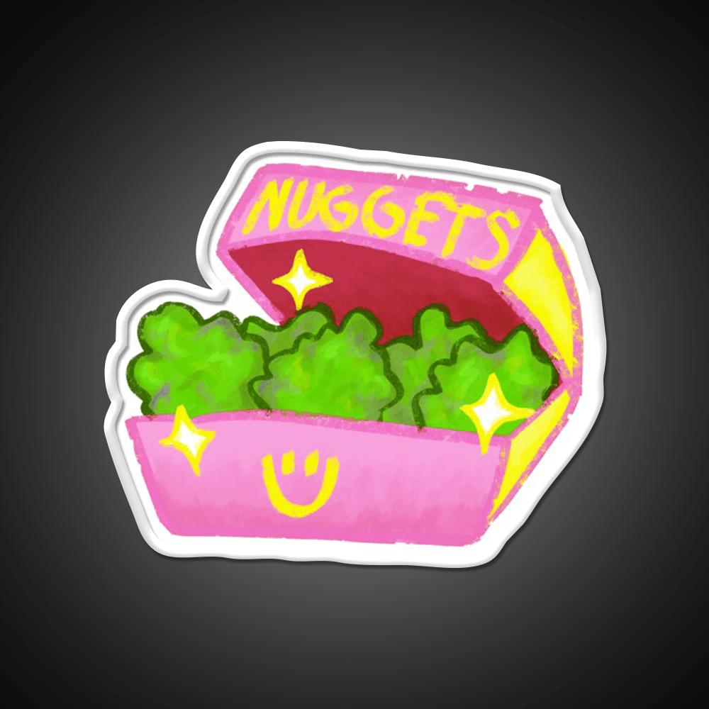 Cute Pink Weed Nuggets Fast Food Led Neon Sign For Burger Place Rgb Color - Shineneon