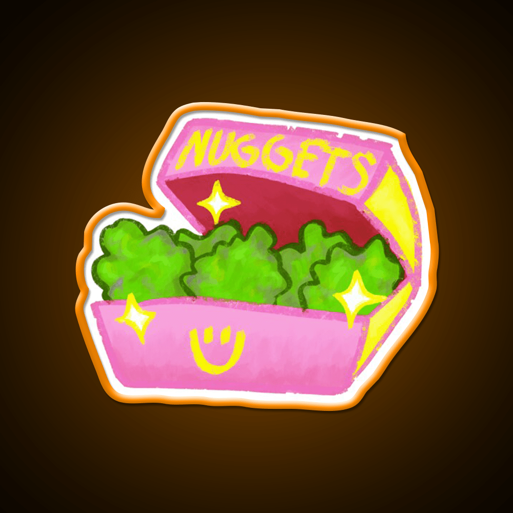 Cute Pink Weed Nuggets Fast Food Led Neon Sign For Burger Place Rgb Color - Shineneon
