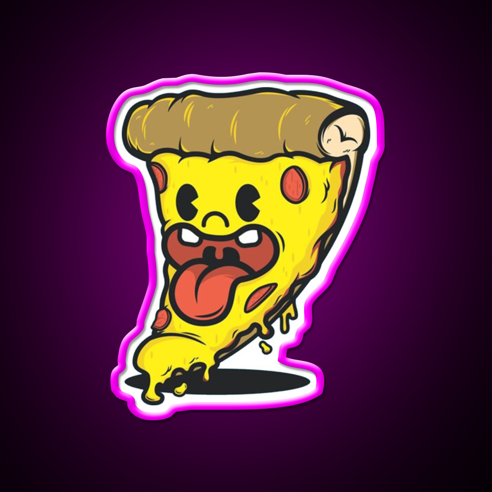 Cute Pizza Fast Food Led Neon Sign For Burger Place Rgb Color