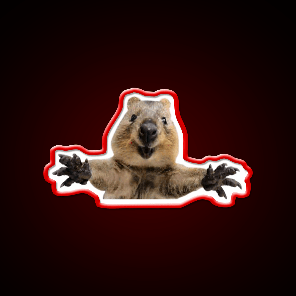 Cute Quokka Hug Welcome Led Neon Sign Open Sign Rgb Color - Shineneon