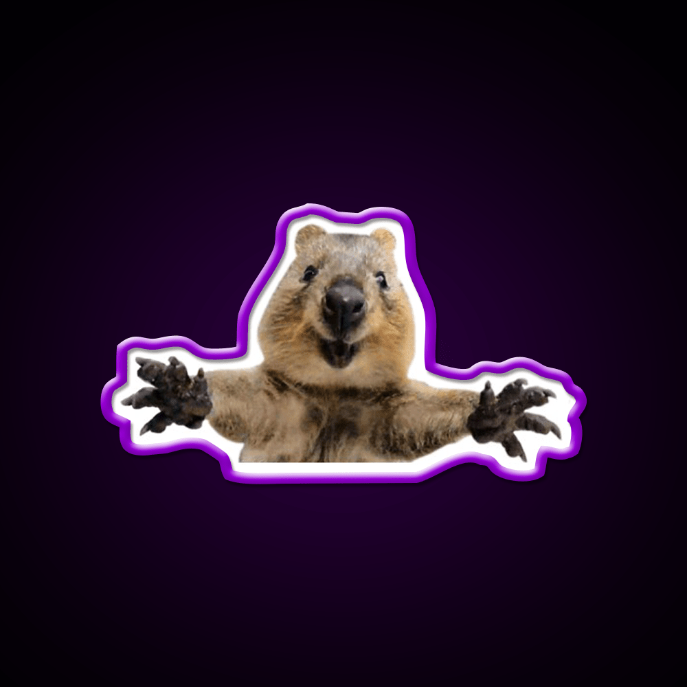 Cute Quokka Hug Welcome Led Neon Sign Open Sign Rgb Color - Shineneon