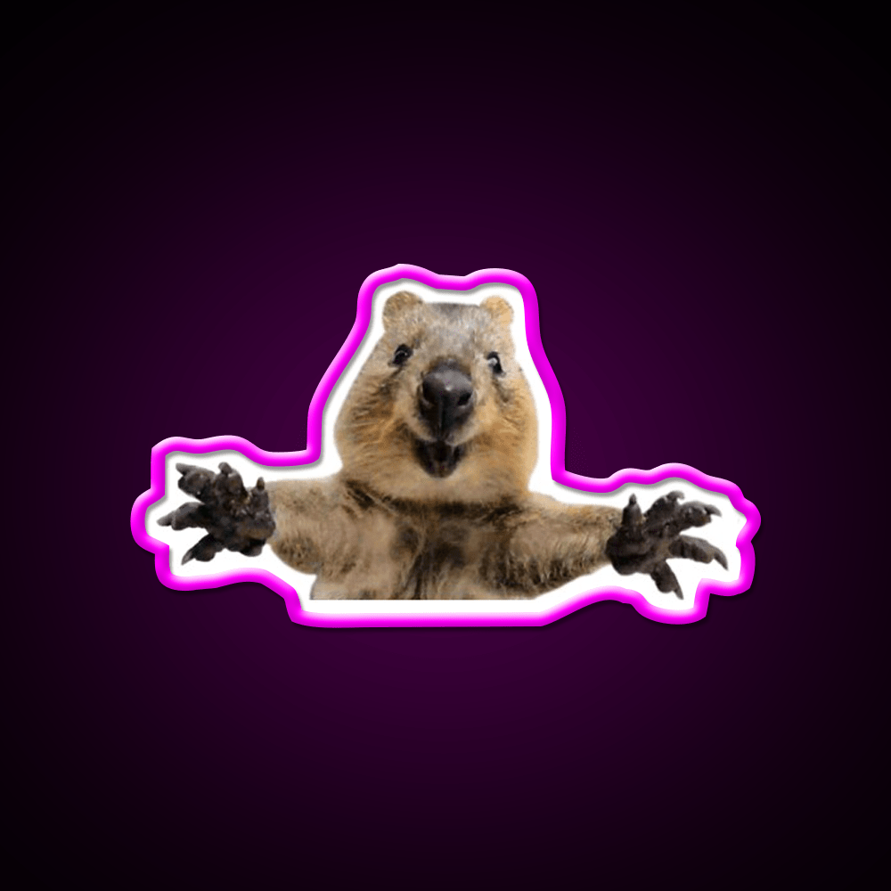 Cute Quokka Hug Welcome Led Neon Sign Open Sign Rgb Color - Shineneon