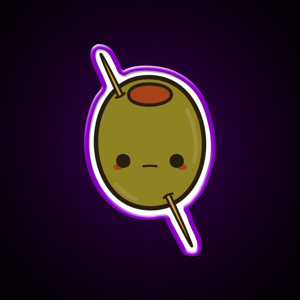 Cute Skewered Olive Snack Food Led Neon Sign Rgb Color - Shineneon
