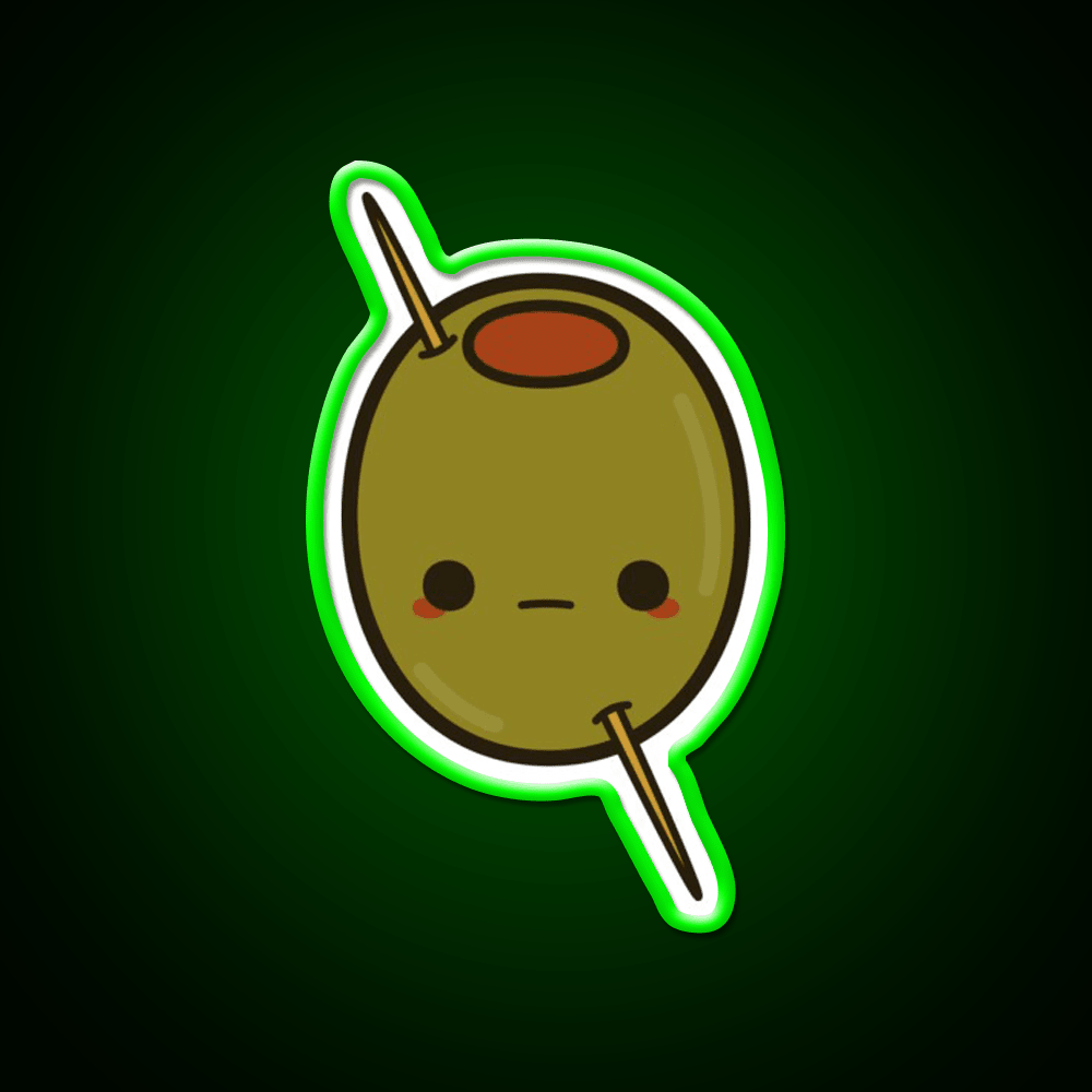 Cute Skewered Olive Snack Food Led Neon Sign Rgb Color - Shineneon