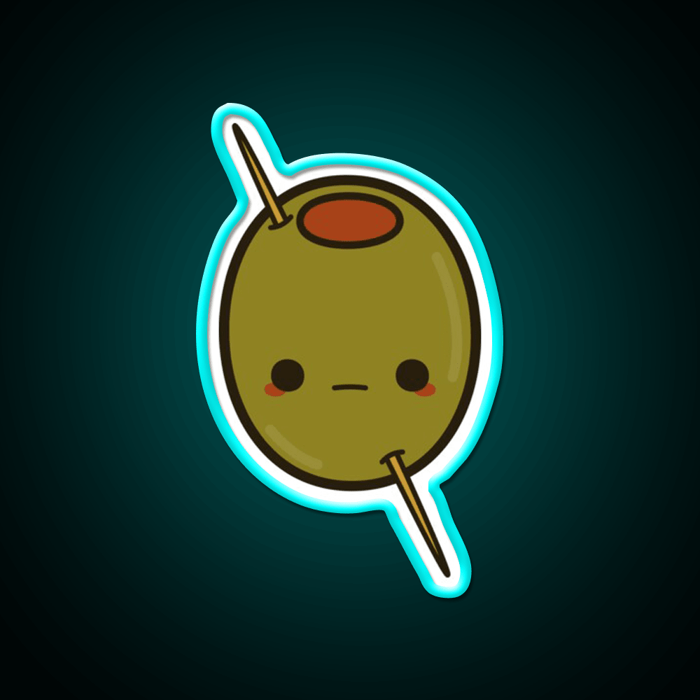 Cute Skewered Olive Snack Food Led Neon Sign Rgb Color - Shineneon