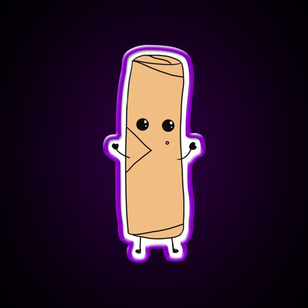 Cute Spring Roll Led Neon Sign Chinese Food Rgb Color