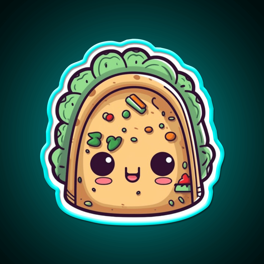 Cute Taco Led Neon Sign Mexican Food Sign Kawaii Taco Rgb Color - Shineneon