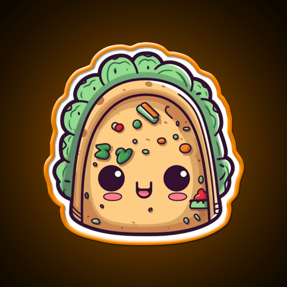 Cute Taco Led Neon Sign Mexican Food Sign Kawaii Taco Rgb Color - Shineneon
