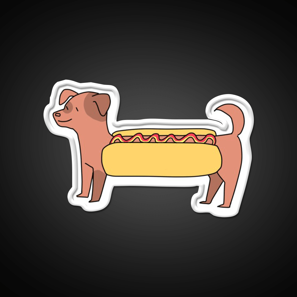 Cute Weiner Hot Dog Bun Snack Food Led Neon Sign Rgb Color - Shineneon