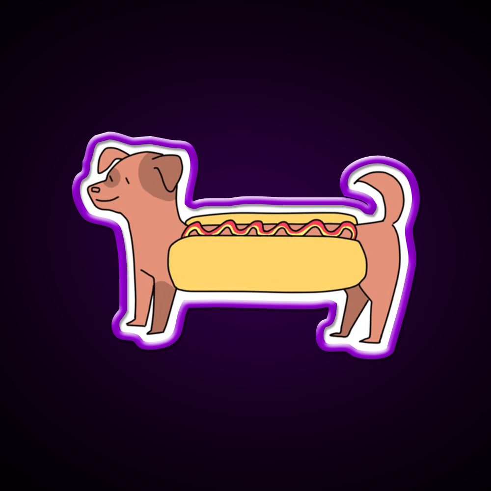 Cute Weiner Hot Dog Bun Snack Food Led Neon Sign Rgb Color - Shineneon