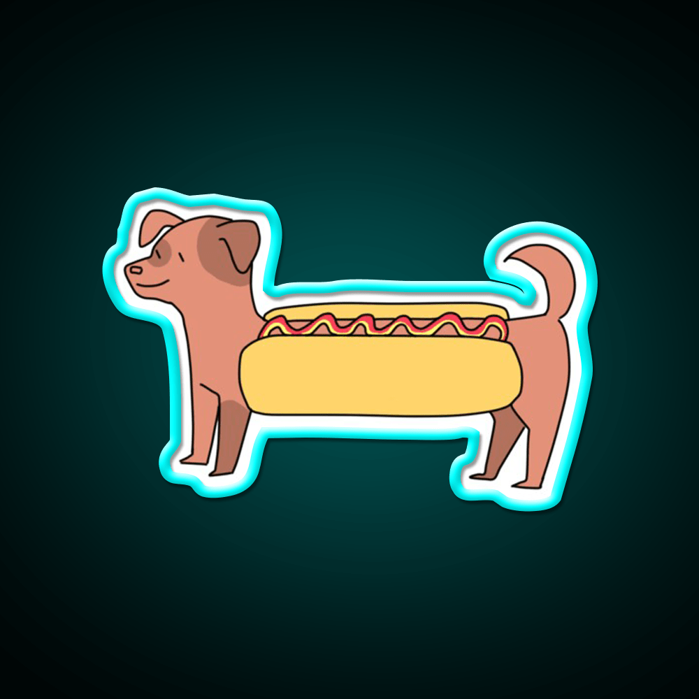 Cute Weiner Hot Dog Bun Snack Food Led Neon Sign Rgb Color - Shineneon