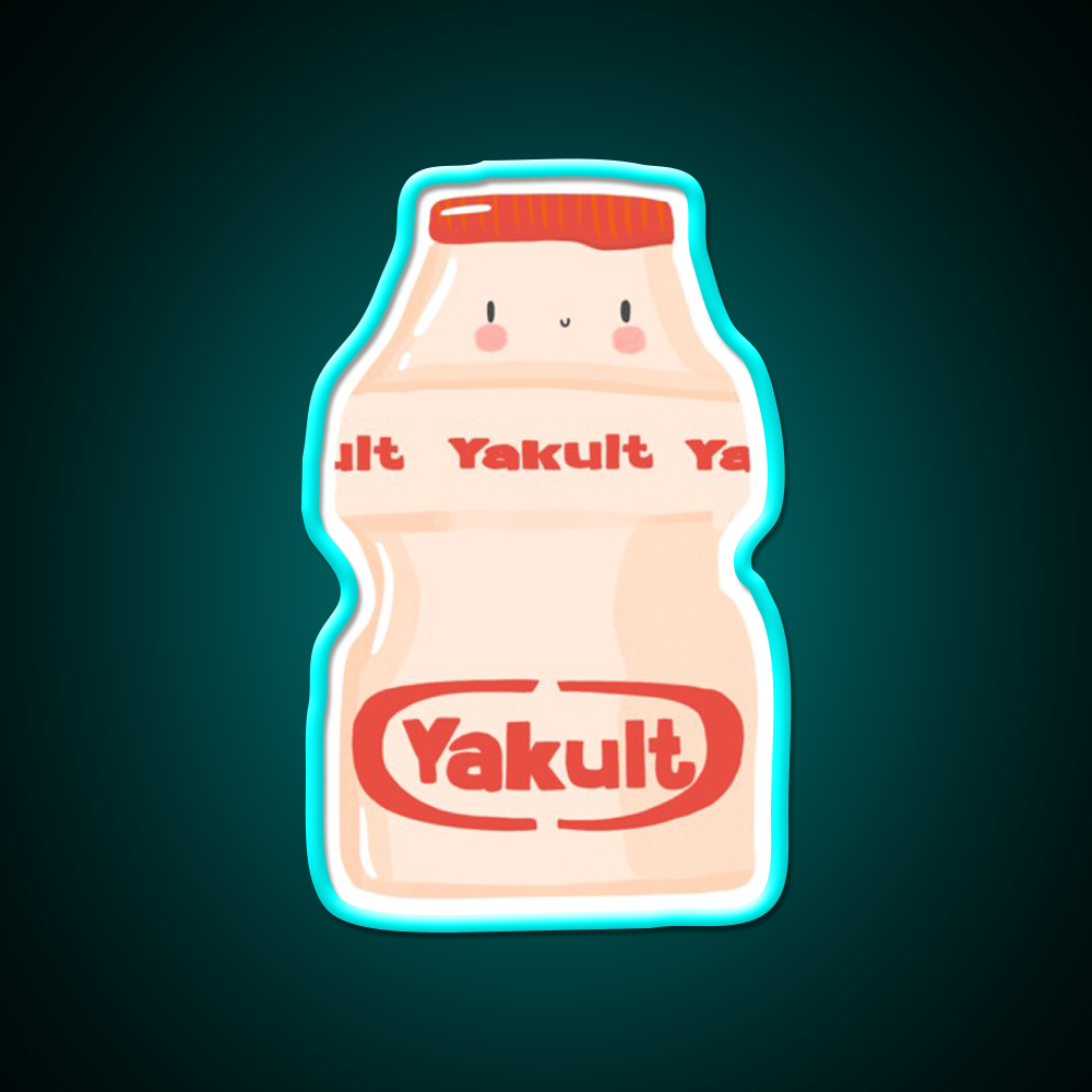 Cute Yogurt Drink Illustration Led Neon Sign Chinese Food Rgb Color