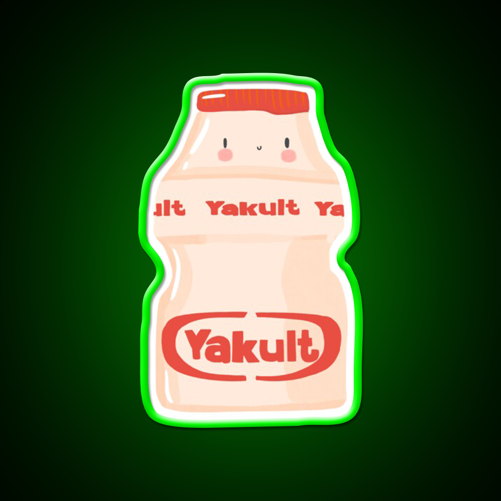 Cute Yogurt Drink Illustration Led Neon Sign Chinese Food Rgb Color