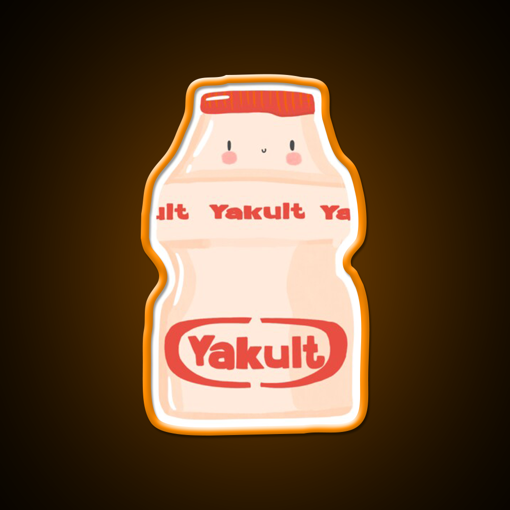 Cute Yogurt Drink Illustration Led Neon Sign Chinese Food Rgb Color