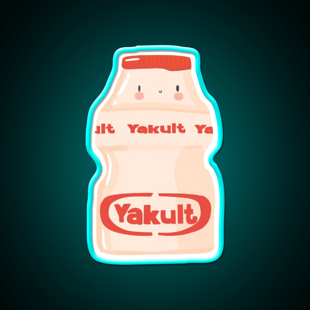 Cute Yogurt Drink Illustration Led Neon Sign Chinese Food Rgb Color - Shineneon