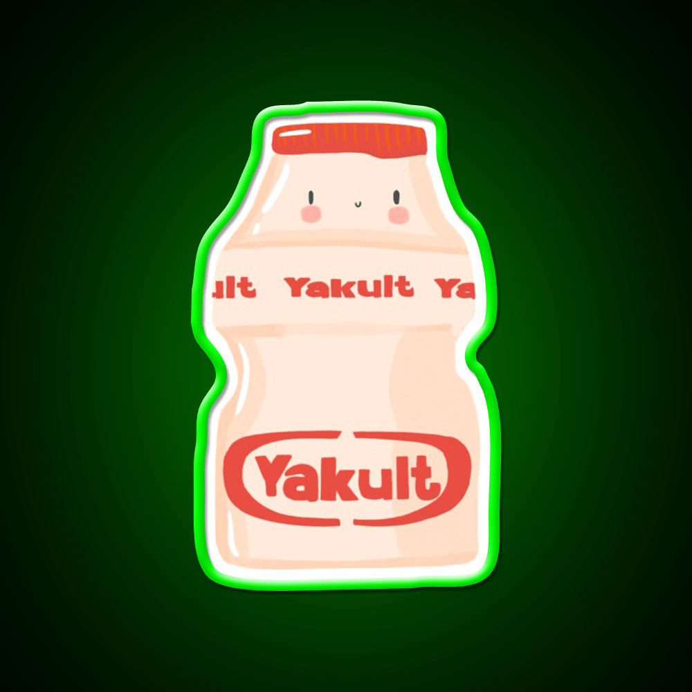 Cute Yogurt Drink Illustration Led Neon Sign Chinese Food Rgb Color - Shineneon