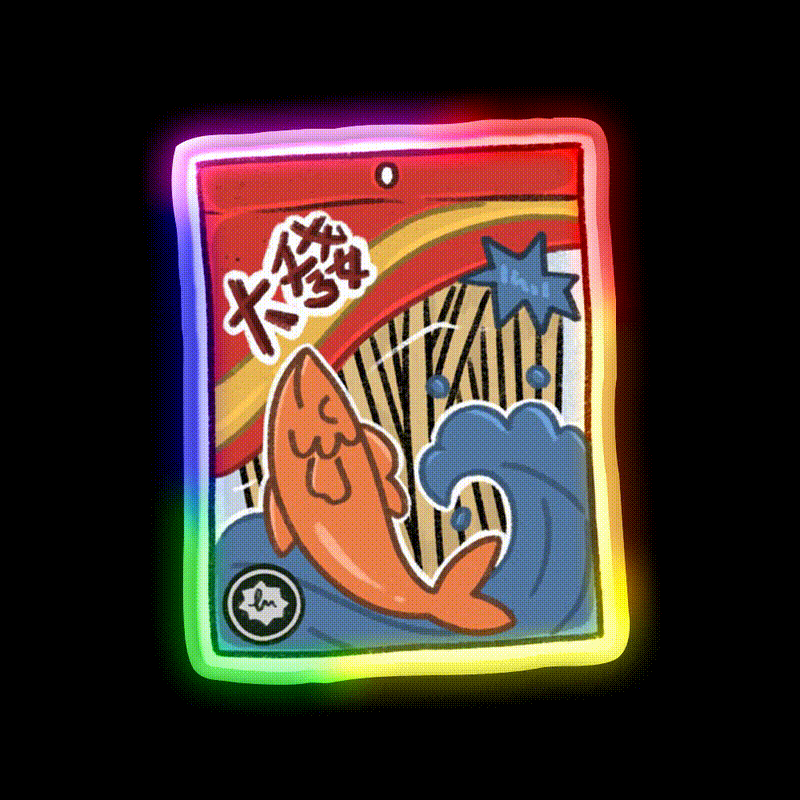 Cuttlefish Snack Food Led Neon Sign Rgb Color