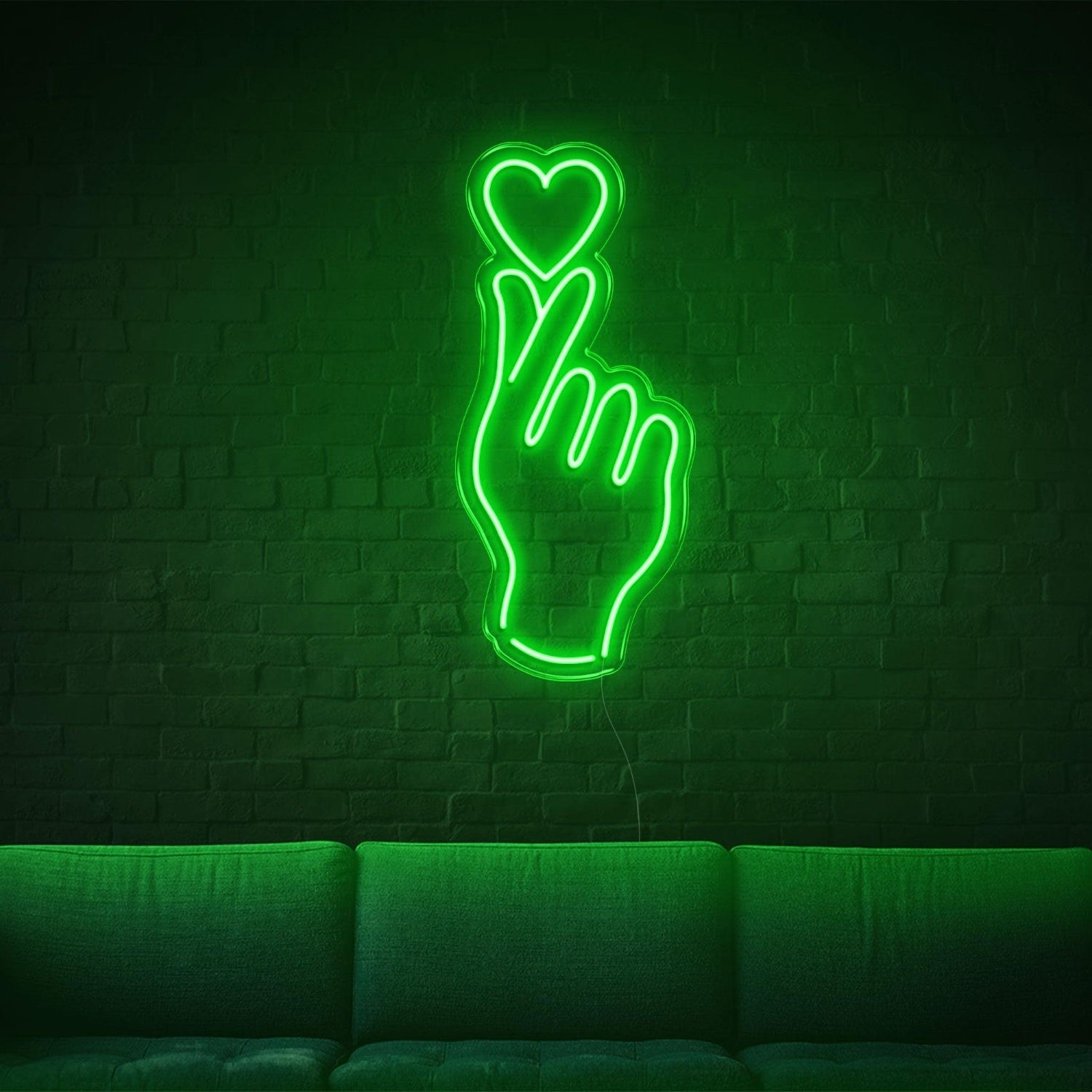 Cyan Hand And Heart Led Neon Sign For Modern Home Cafe Decor | Shineneon