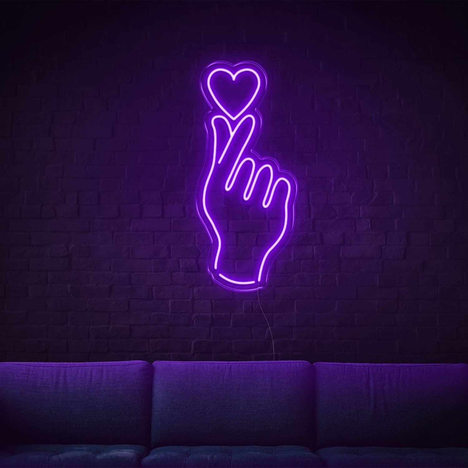 Cyan Hand And Heart Led Neon Sign For Modern Home Cafe Decor | Shineneon
