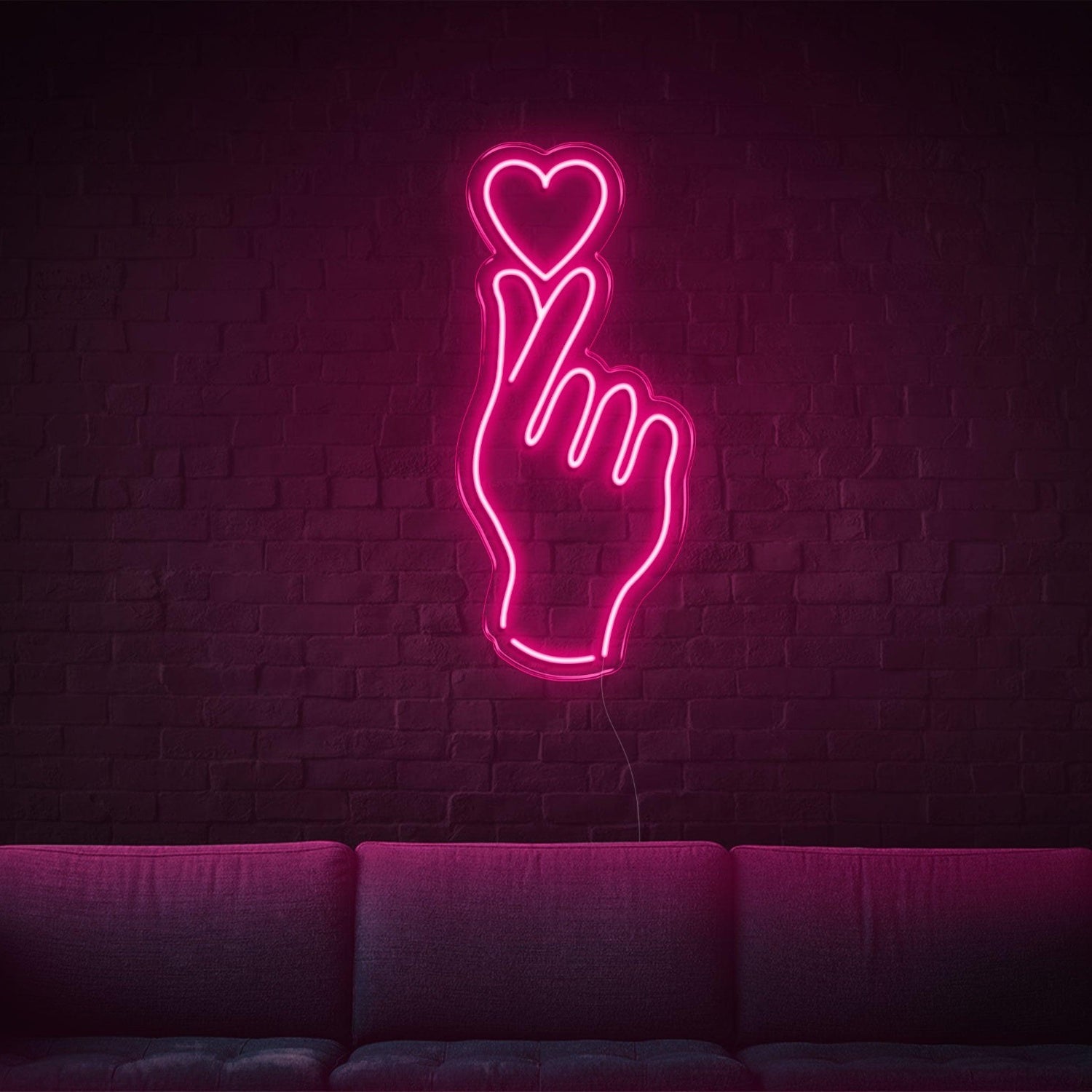 Cyan Hand And Heart Led Neon Sign For Modern Home Cafe Decor | Shineneon